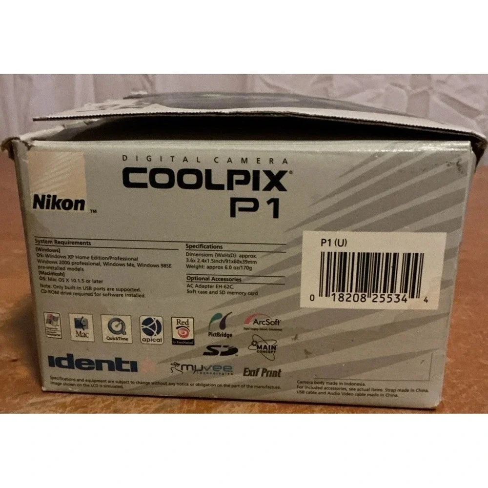 Nikon Coolpix P1 8MP Digital Camera Black 8.0 megpixels, 3.5x Zoom Lens Error